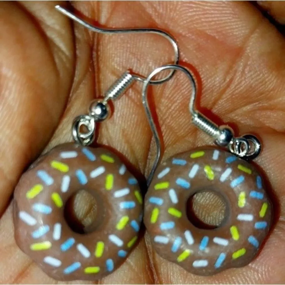 Hand Crafted Doughnut Dangle Earrings For Adults And Kids